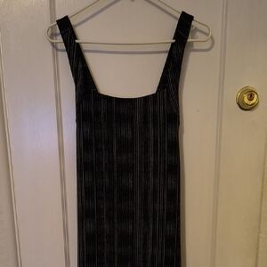 NWT Athleta | Black and Gray Striped Midi Dress
